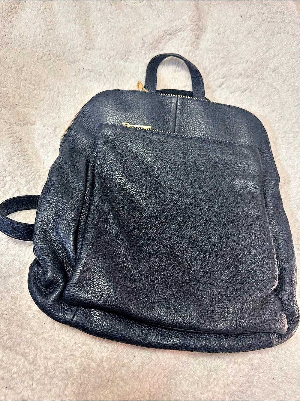 100% Genuine Italian Leather Backpack in Dark Blue